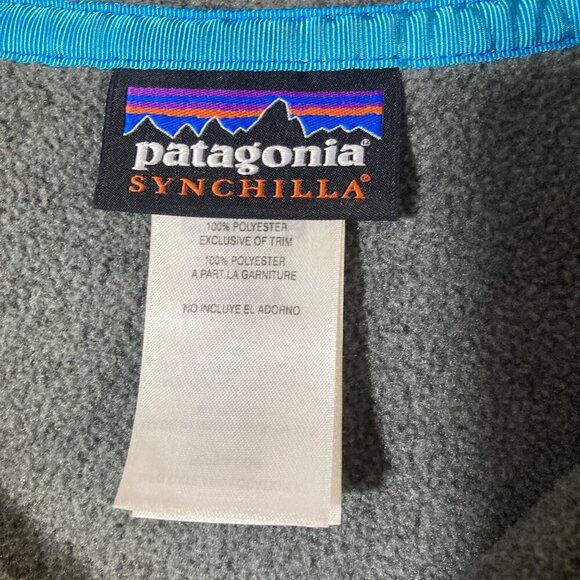 Womens Vintage Patagonia Synchilla Snap T Fleece‎ Pullover Jacket Gray Purple M - Picture 7 of 9